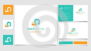 Face scrub logo design with editable slogan. Branding book and business card template.