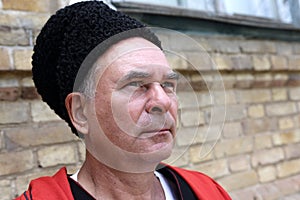 Face of a serious Kuban Cossack