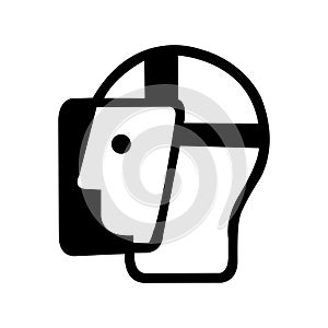 Face Shield Black Icon,Vector Illustration, Isolated On White Background Label. EPS10