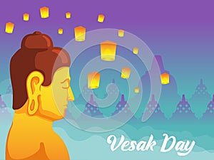 Face Side Buddha For Vesak Day Greeting Card