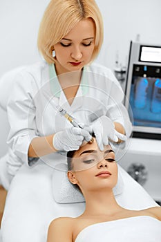 Face Skin Care. Diamond Microdermabrasion Peeling Treatment, Beauty Spa. Cosmetology.