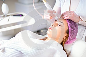 Face Skin Care. Facial Hydro Microdermabrasion Peeling Treatment