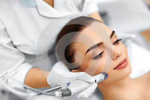 Face Skin Care. Facial Hydro Microdermabrasion Peeling Treatment