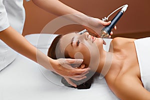 Face skin care. Ultrasound cavitation face treatment in medical