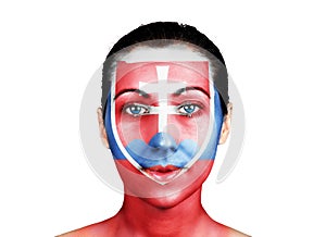 Face with the Slovakia flag