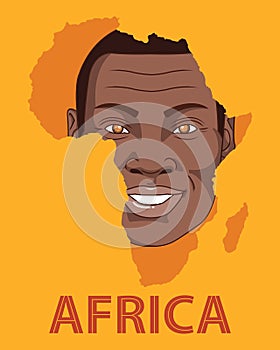 The Face smile of Africa vector, poster
