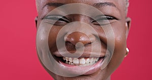 Face of smiling african american woman