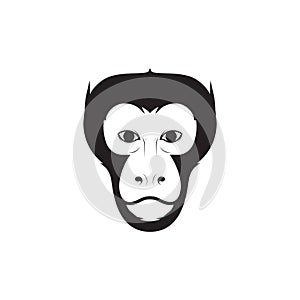 Face Southern pig-tailed macaque logo design vector graphic symbol icon sign illustration creative idea