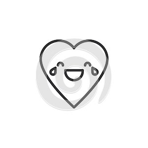 Face With Tears of Joy emoticon outline icon