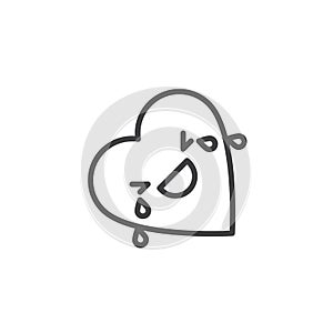 Face With Tears of Joy emoticon outline icon