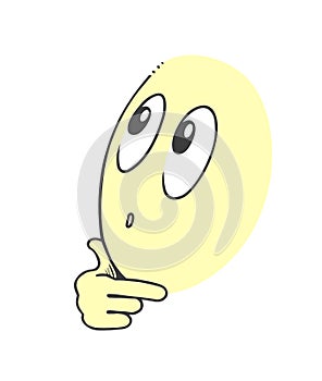 Face thinking hand draw