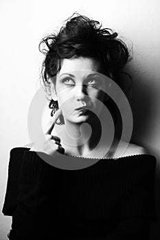 Face of thinking woman