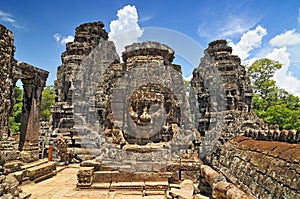 Face towers depicting Bodhisattva Avalokiteshvara, Bayon temple in Angkor, Cambodia
