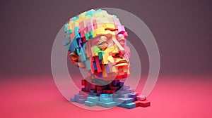 face voxel human head