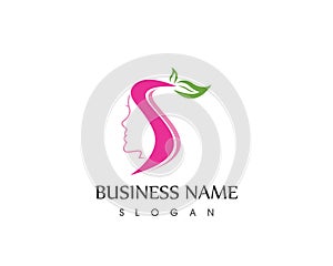 Face woman beauty salon logo vector