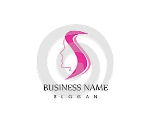 Face woman beauty salon logo vector