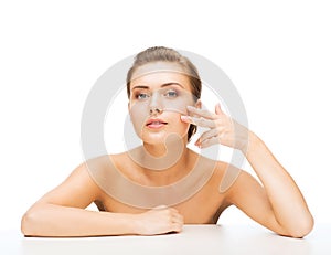 Face of woman with clean perfect skin photo