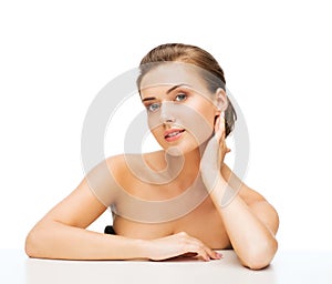 Face of woman with clean perfect skin photo