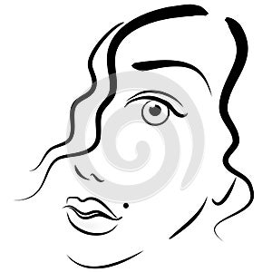 Face of Woman Clip Art 2