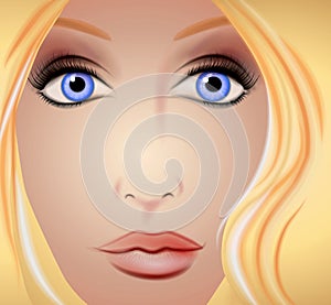 Face of Woman Up Close Blonde