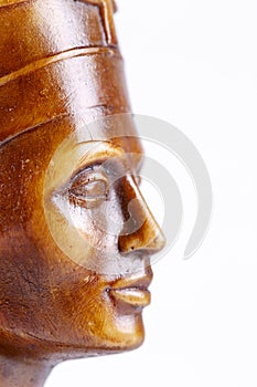 Face of Wooden statue,pharaoh.
