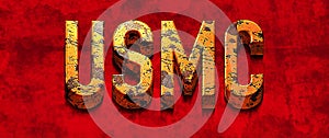 Facebook Banner for USMC - US Marine Corps. Red grunge background