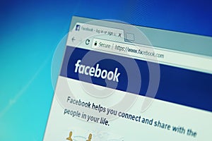 Facebook computer screen