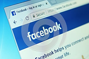 Facebook computer screen