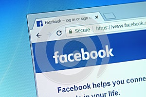 Facebook computer screen