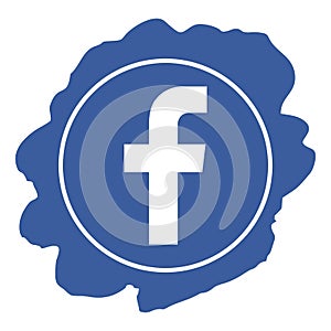 Facebook icon grunge style vector