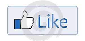 Facebook like button on white background, vector illustration