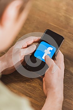 Facebook logo icon on screen