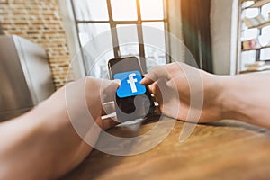 Facebook logo icon on screen