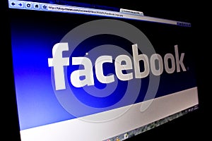 Facebook Logo on PC Screen