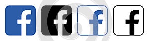 Facebook logo with shadow on a transparent background