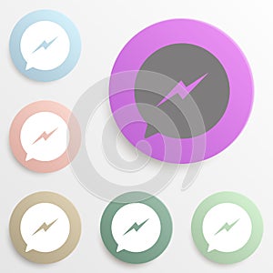 facebook message notification badge color set. Simple glyph, flat vector of web icons for ui and ux, website or mobile application