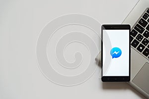 Facebook messenger logo on smartphone screen