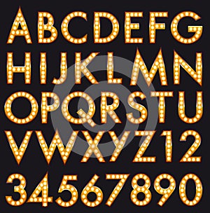 Marquee Alphabet font Letters in Broadway Billboard Sign Style