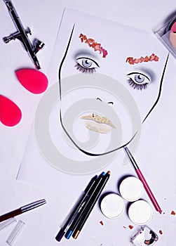 Facechart makeup template photo