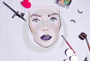 Facechart makeup template photo