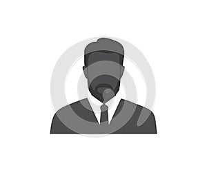 Faceless businessman. User profile icon. Business Leader. Profile picture, portrait. User member, People icon in flat style.