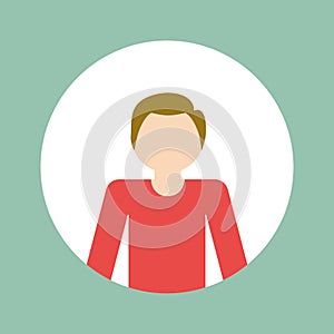 faceless man emblem within round colored frameicon image