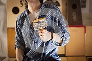 Idiophone percussion music instruments concept.