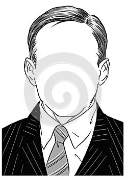 faceless man portrait graphic illustration