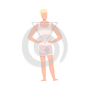 Faceless Man in White Tank Top and Underpants, Male Body Inverted Triangle Shape Flat Style Vector Illustration