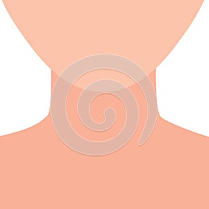 Faceless neck silhouette icon of anonymous identity