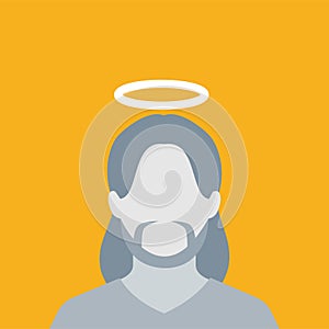 A Faceless Portrait of Jesus. Isolated Vector Illustration
