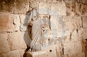 Faceless statue at Salamis Ruins. Cyprus