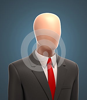 Faceless , unknown, businessman 3d illustration