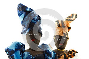 Faces of African dolls